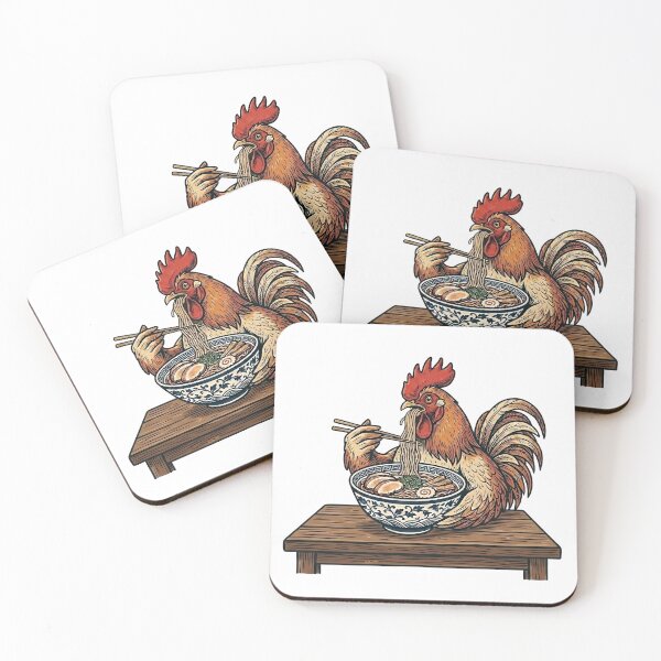 Item preview, chicken eating ramen designed and sold by Rockveil Co..