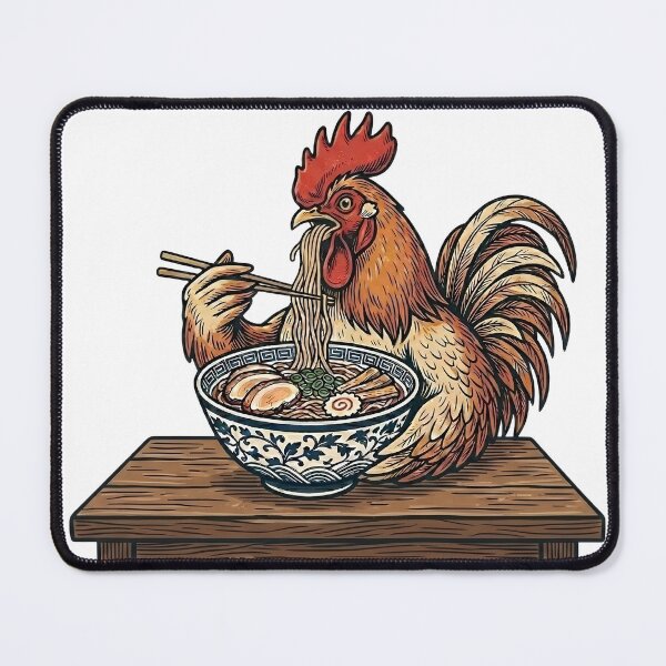 Item preview, chicken eating ramen designed and sold by Rockveil Co..