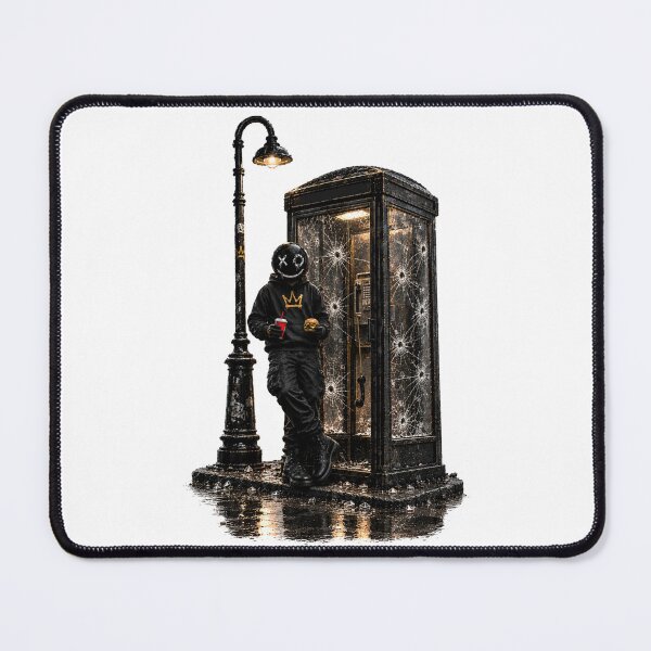 Item preview, BuBu La Street – Dark Streetwear Urban Art | Bullet-Shattered Telephone Booth designed and sold by PLUSHIWORLDtm.