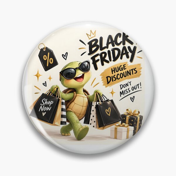 Item preview, Black Friday Shopping Turtle designed and sold by DoveArtDesigns.