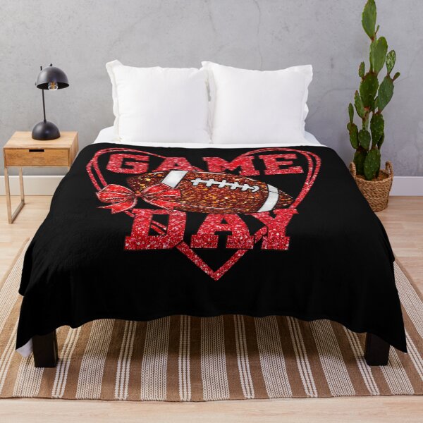 Item preview, Game Day Touchdown Football Heart Mom Girls Go Cheer Red designed and sold by Fereskabilon.