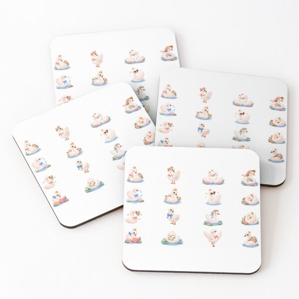 Item preview, Cute Watercolor Swan Princess Sticker Pack, Fairy Tale Nursery Clipart designed and sold by Rehnair.