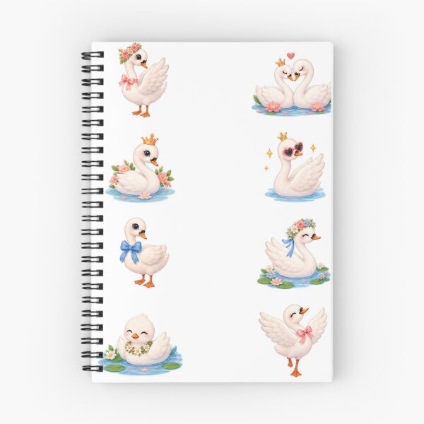 Item preview, Cute Watercolor Swan Princess Sticker Pack, Fairy Tale Nursery Clipart designed and sold by Rehnair.