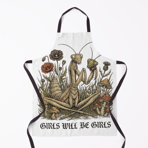 Item preview, Girls Will Be Girls Praying Mantis Cottagecore Funny Insect Graphic designed and sold by Lycheelich.