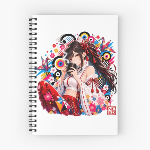 Item preview, Coffee Break Miko – Colorful Japanese Pop Art designed and sold by Neo Edo Studio.