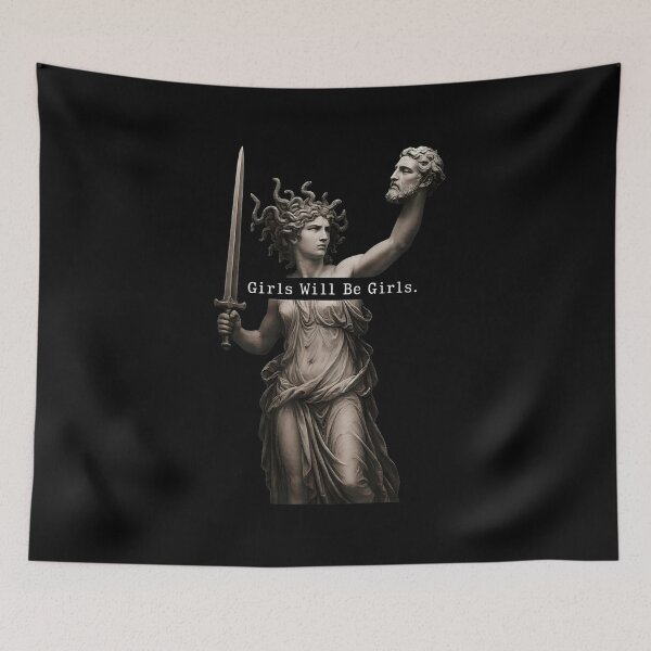 Item preview, Girls Will Be Girls Medusa Greek Mythology Feminist Dark Graphic designed and sold by Lycheelich.