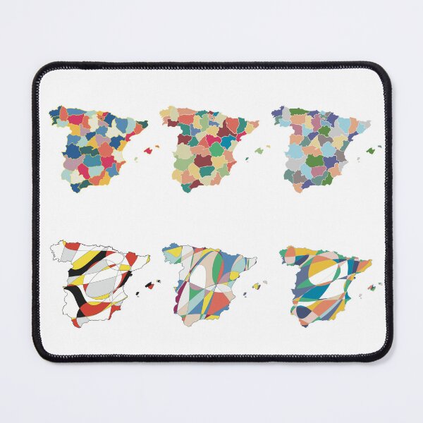 Item preview, Spain Map Set of Six - Colourful Regions Line Art designed and sold by iampaulmorris.