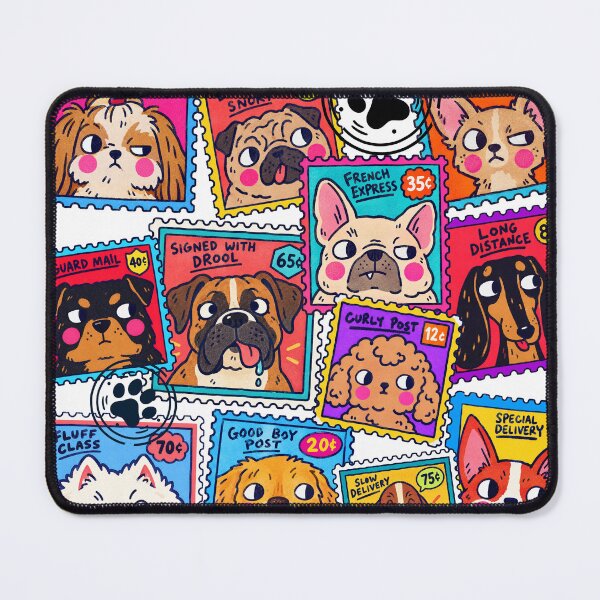 Item preview, Dog Postage Stamps Collage Pattern Art designed and sold by SayMaria.