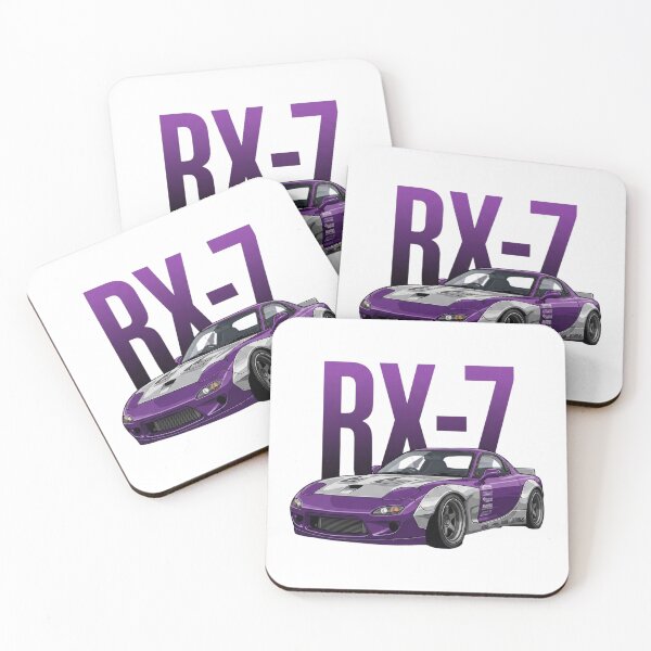 Item preview, Purple Mazda RX-7 FD Widebody Rotary JDM Drift Car Vector Art designed and sold by Motorline44.
