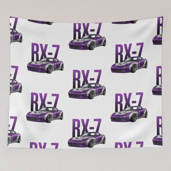 Item preview, Purple Mazda RX-7 FD Widebody Rotary JDM Drift Car Vector Art designed and sold by Motorline44.
