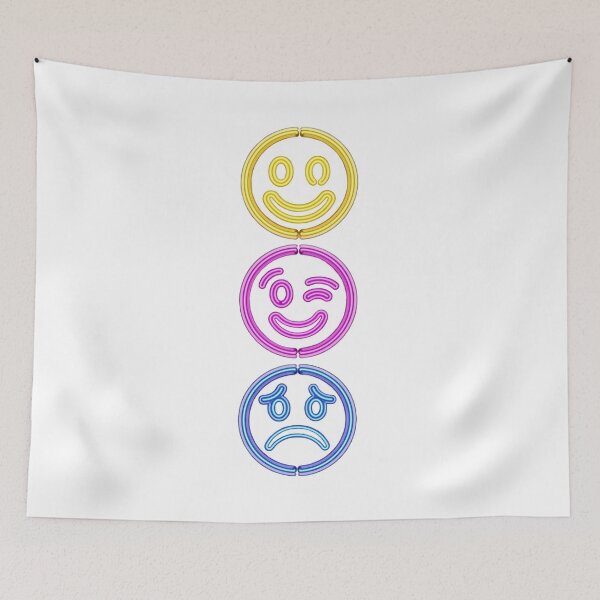 Item preview, Neon Mood Faces - Colorful Glowing Expression Trio designed and sold by DukeNiko.