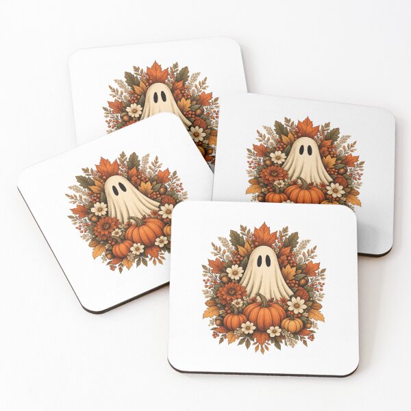 Item preview, Vintage Ghost With Flowers - Floral Boho Cozy Season Pumpkin designed and sold by Steele-Art.