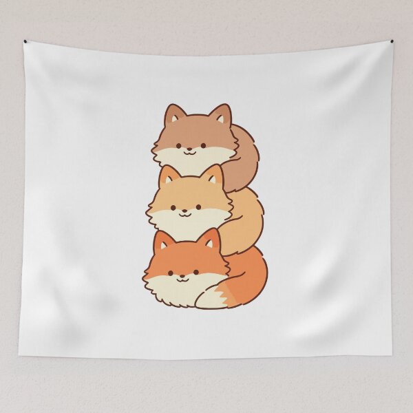 Item preview, Kawaii Fox Stack – Cute Orange Foxes designed and sold by AliveStyle.