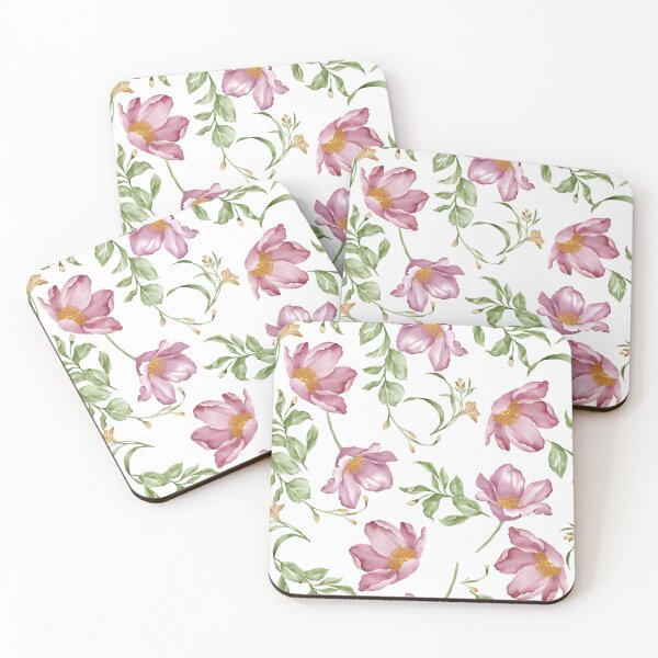 Item preview, ​Pink Magnolia Watercolor Floral Pattern designed and sold by DreamyLayer.