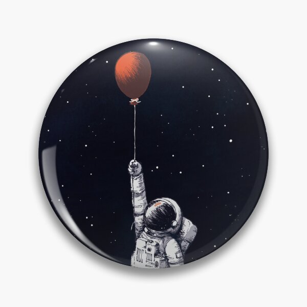 Item preview, Surreal Astronaut Floating with Red Balloon - Vintage Space Illustration designed and sold by Elite Wall Art.