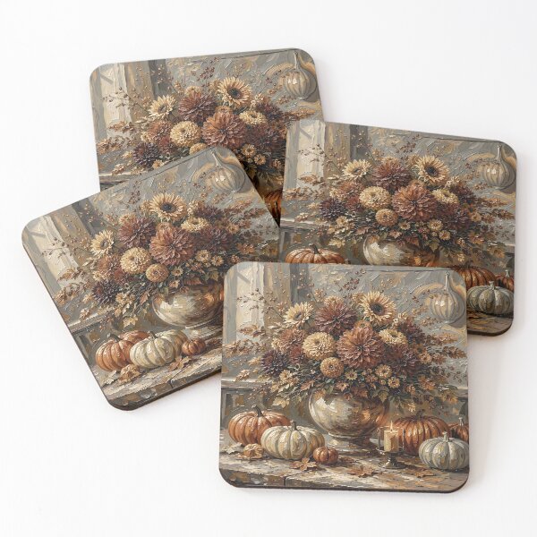 Item preview, Autumn Harvest Sunflowers Pumpkins Candle designed and sold by Serene Strokes Art.