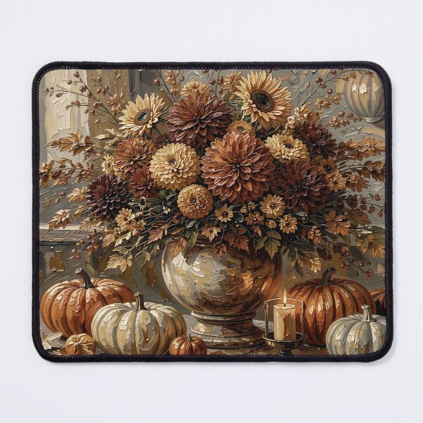 Item preview, Autumn Harvest Sunflowers Pumpkins Candle designed and sold by Serene Strokes Art.