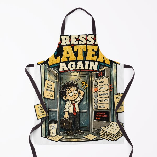 Item preview, I Pressed Later Again – Funny Procrastination & Overthinking Cartoon designed and sold by NarpLTD.