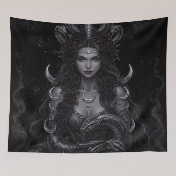 Item preview, Gothic Serpent Goddess Dark Feminine Snake Fantasy designed and sold by JanjjaSoulInk.