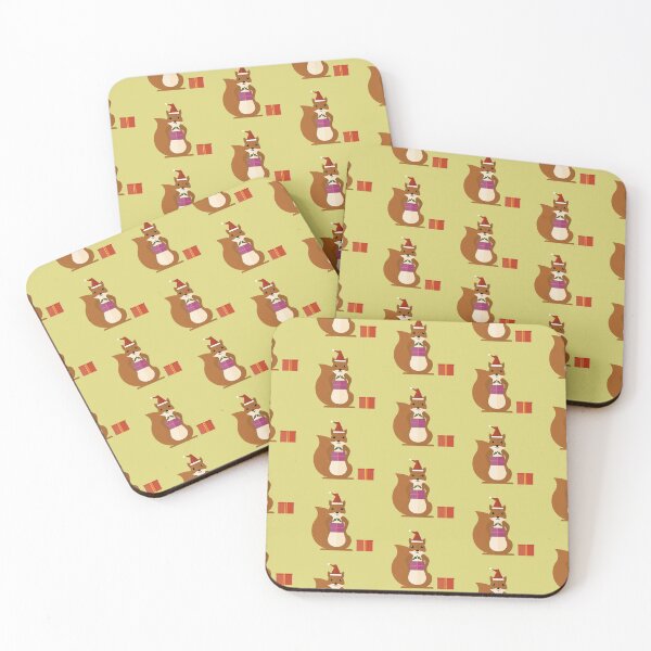 Item preview, Christmas squirrels on green designed and sold by reneesillus.