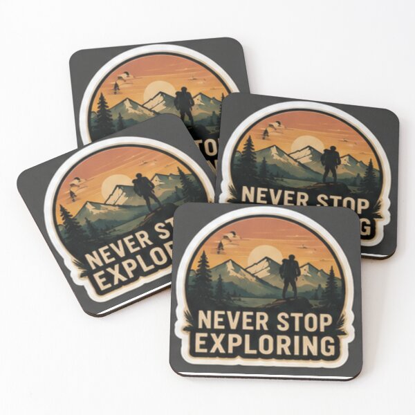 Item preview, Never Stop Exploring Vinyl Sticker - Waterproof Adventure & Mountain Decal for Laptop, Water Bottle, Car, Travel & Luggage designed and sold by everyone cloth house.
