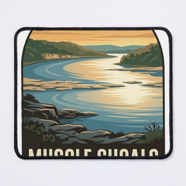 Item preview, Muscle Shoals Tennessee River Bend Alabama Sticker designed and sold by DetourDgn.