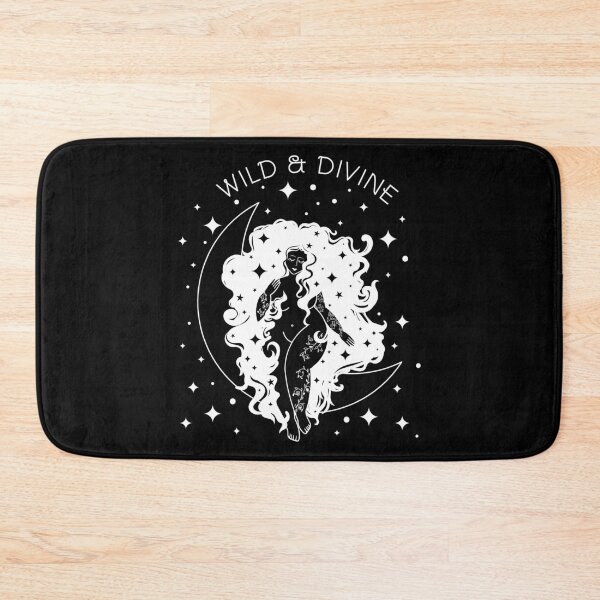Item preview, Wild & Divine Celestial Moon Goddess White Line Art designed and sold by MaryMoonArt.
