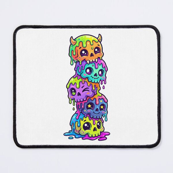 Item preview, Colorful Melting Skulls – Cute Kawaii Dripping Skull Art designed and sold by AliveStyle.