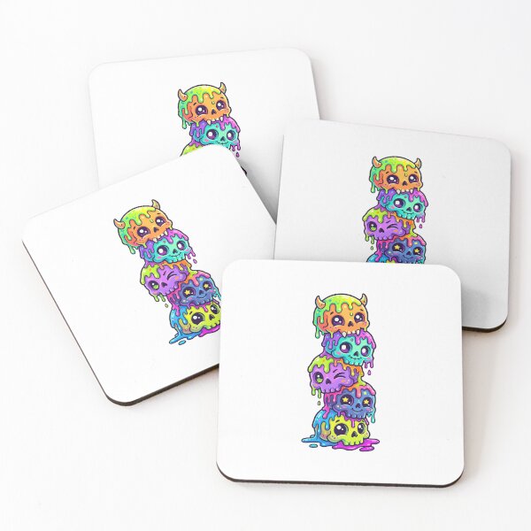 Item preview, Colorful Melting Skulls – Cute Kawaii Dripping Skull Art designed and sold by AliveStyle.