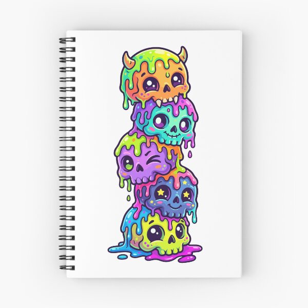 Item preview, Colorful Melting Skulls – Cute Kawaii Dripping Skull Art designed and sold by AliveStyle.