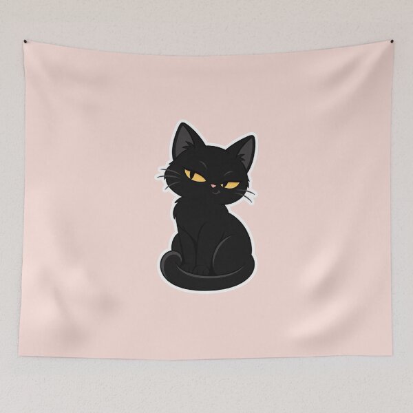 Item preview, Sarcastic Black Cat Cute Sticker Design designed and sold by Inkworksbyshery.