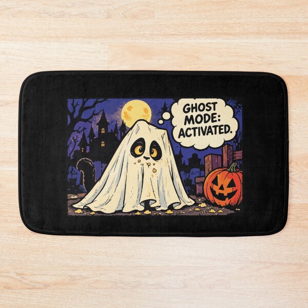 Item preview, Cute Ghost Mode Activated Halloween Cat designed and sold by SON SON.