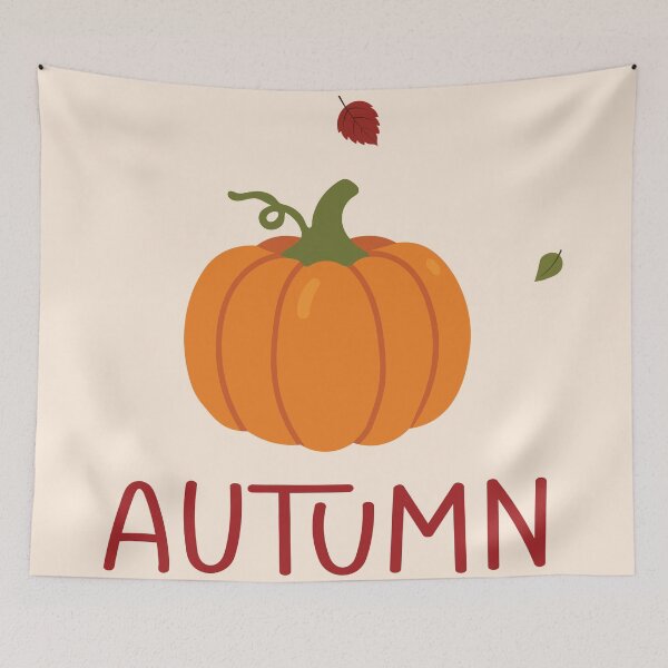 Item preview, Cozy Orange Autumn Pumpkin Falling Leaves designed and sold by BetweenForms.