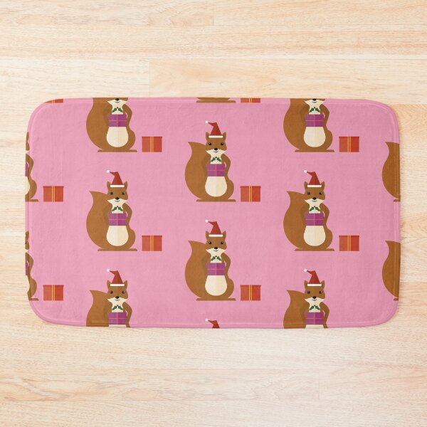 Item preview, Christmas squirrels on pink designed and sold by reneesillus.