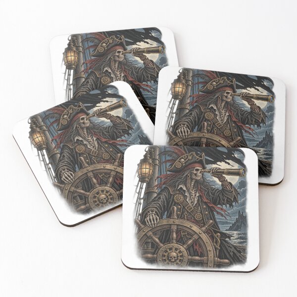 Item preview, Steampunk Skeleton Pirate – Undead Captain at the Helm designed and sold by RKWSHOP.
