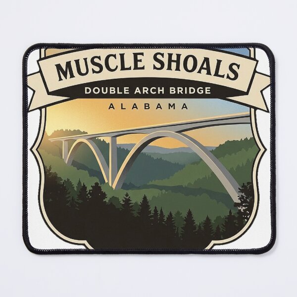 Item preview, Natchez Trace Double Arch Bridge Muscle Shoals Sticker designed and sold by DetourDgn.