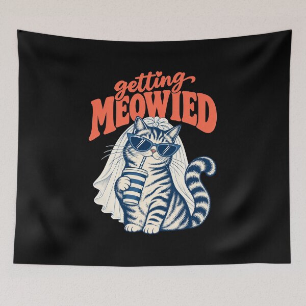 Item preview, Getting Meowied Funny Cat Bride Cat Wedding Bachelorette T-Shirt designed and sold by Trendably.