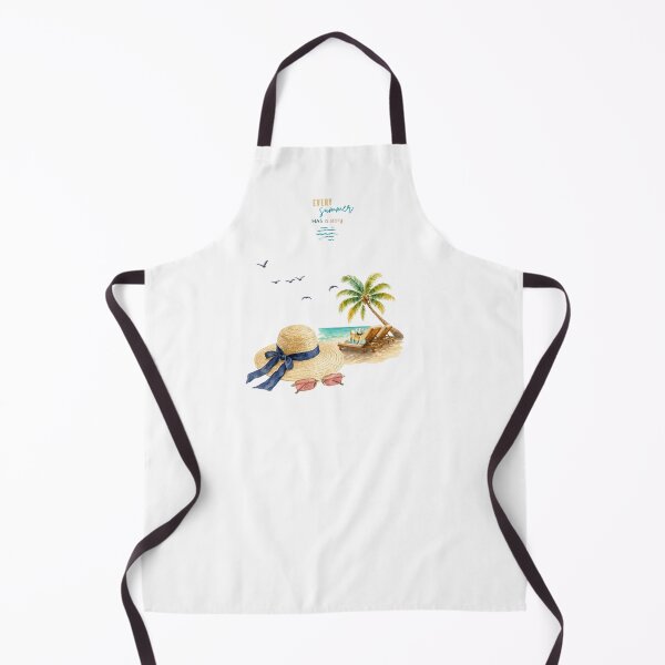 Item preview, Every Summer Has a Story - Straw Hat and Tropical Beach Watercolor designed and sold by Dany and Dom.