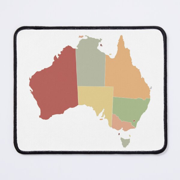 Item preview, Peach & Multicolour States Australia Map - Colourful States Line Art designed and sold by iampaulmorris.