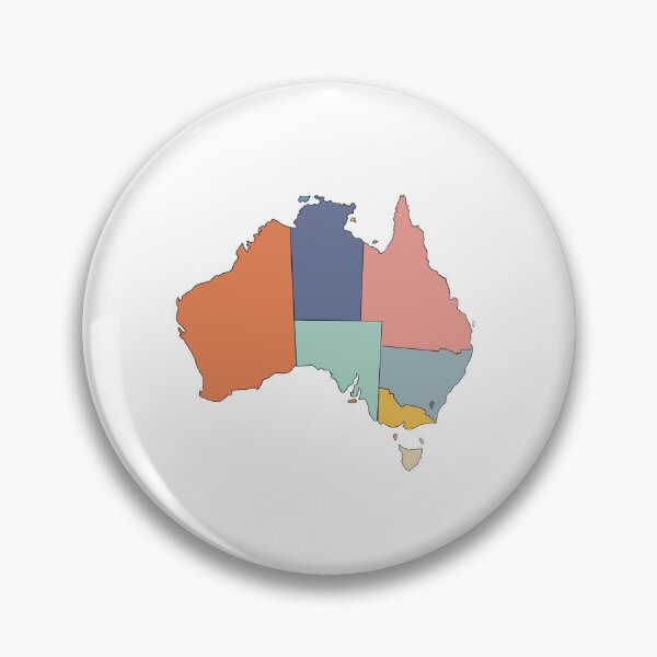 Item preview, Orange & Blue States Australia Map - Colourful States Line Art designed and sold by iampaulmorris.
