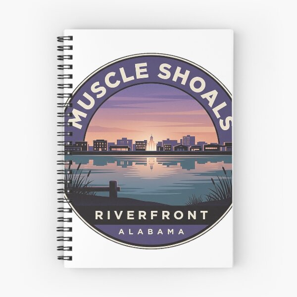 Item preview, Muscle Shoals Riverfront Skyline Alabama Sticker designed and sold by DetourDgn.