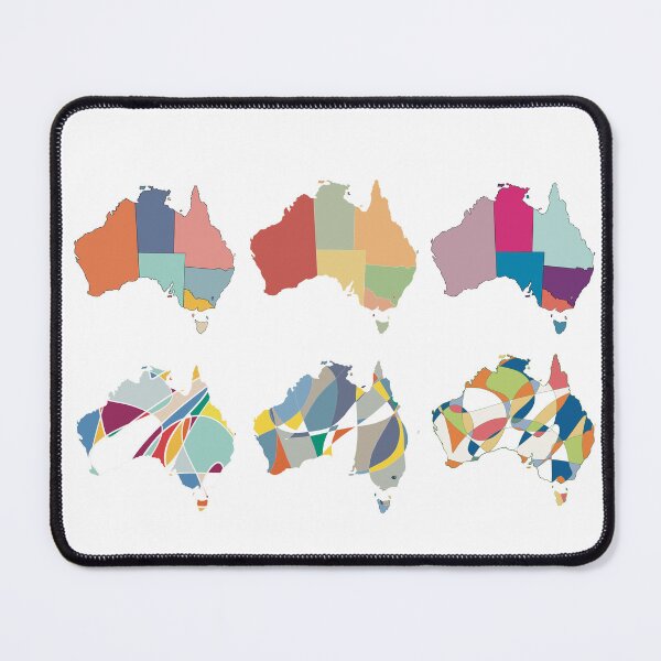 Item preview, Australia Map Set of Six - Colourful States Line Art designed and sold by iampaulmorris.