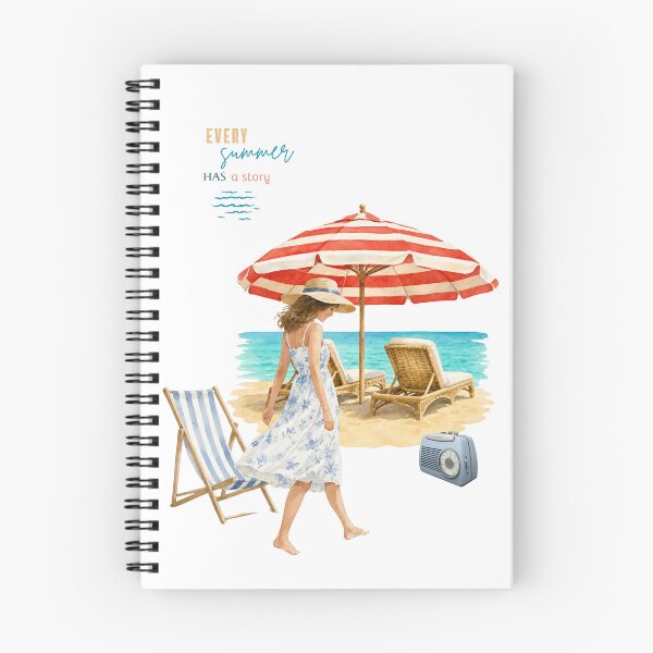 Item preview, Every Summer Has a Story - Young Woman on the Beach Vintage Watercolor designed and sold by Dany and Dom.