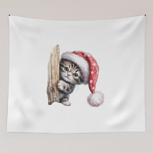 Item preview, Christmas Kitten Peeking designed and sold by jkrphoto.
