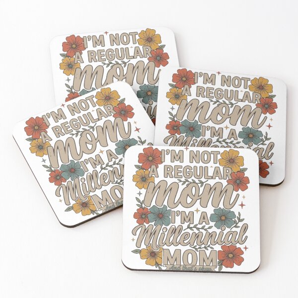 Item preview, Millennial Mom Retro Floral Typography Quote designed and sold by DijaMar.