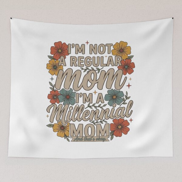 Item preview, Millennial Mom Retro Floral Typography Quote designed and sold by DijaMar.
