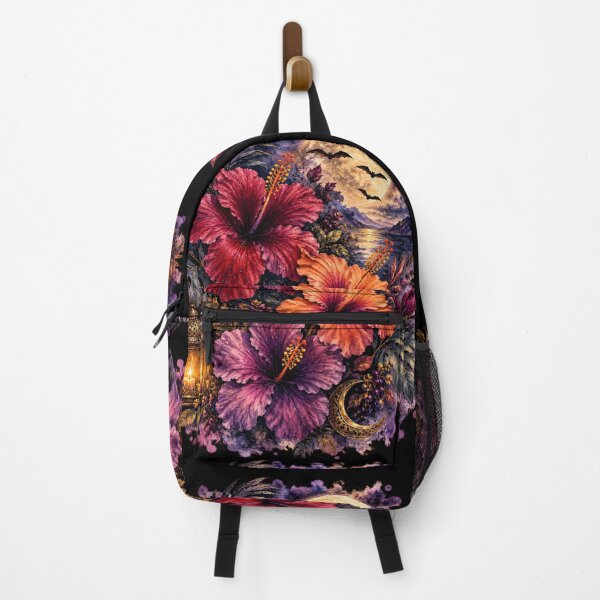 Item preview, Moonlit Gothic Hibiscus Garden | Tropical Halloween Watercolor Art designed and sold by IamNolmo.
