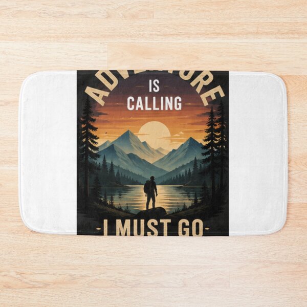 Item preview, Adventure Is Calling And I Must Go Wandering Wilderness Typography designed and sold by everyone cloth house.