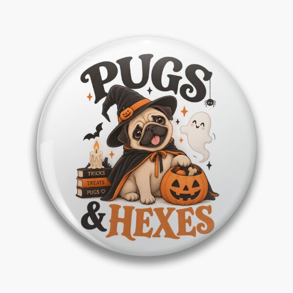 Item preview, Pugs & Hexes Cute Pug Witch Halloween designed and sold by AhmedAlbb.