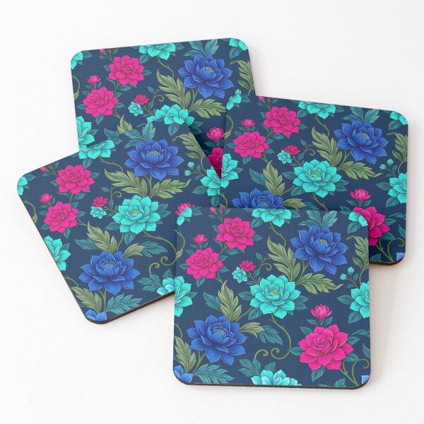 Item preview, Electric Azure Blue and Hot Pink Floral designed and sold by Lasofficial.
